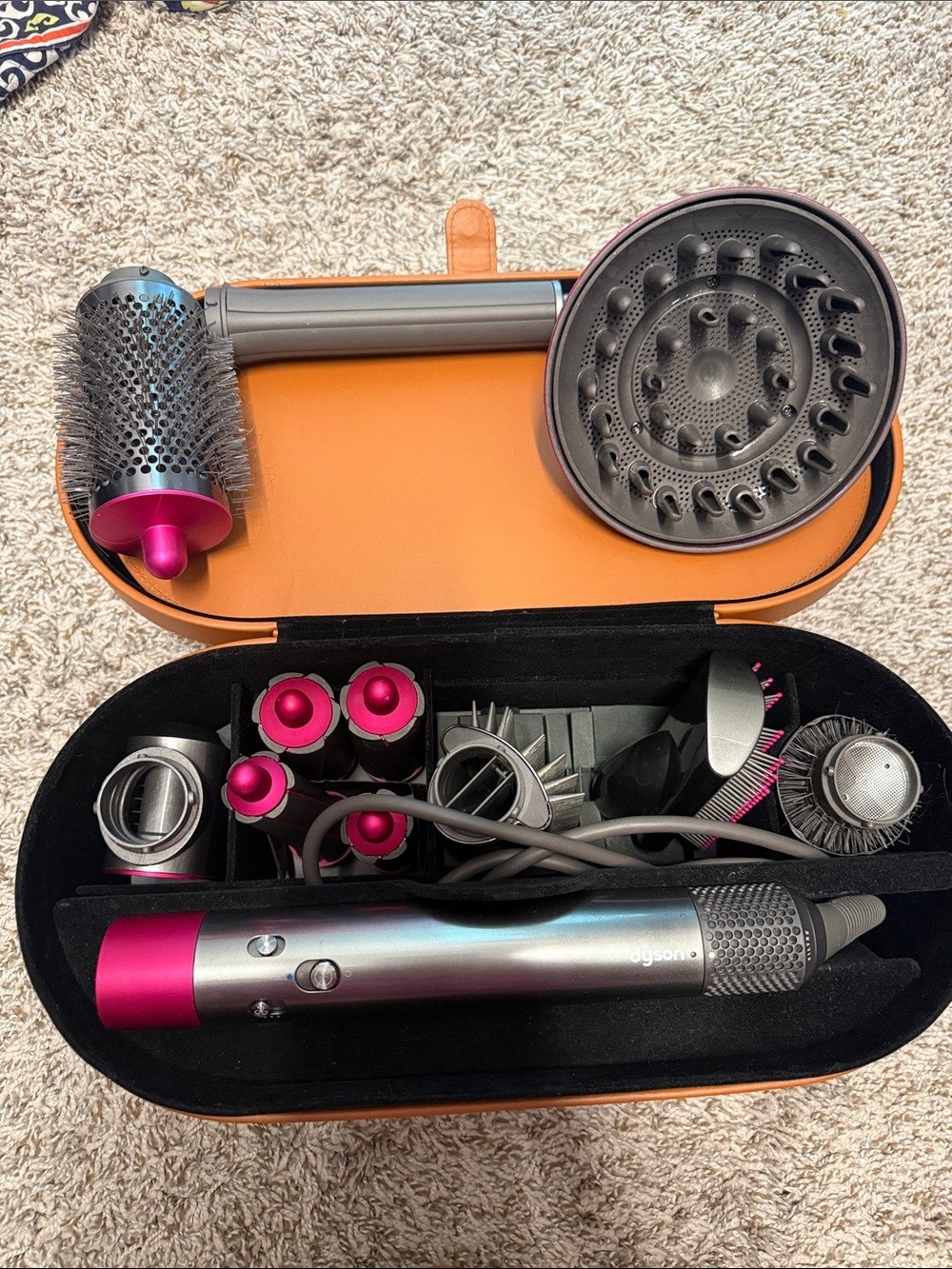 Dyson multi-attachment styling set in Silver & Pink